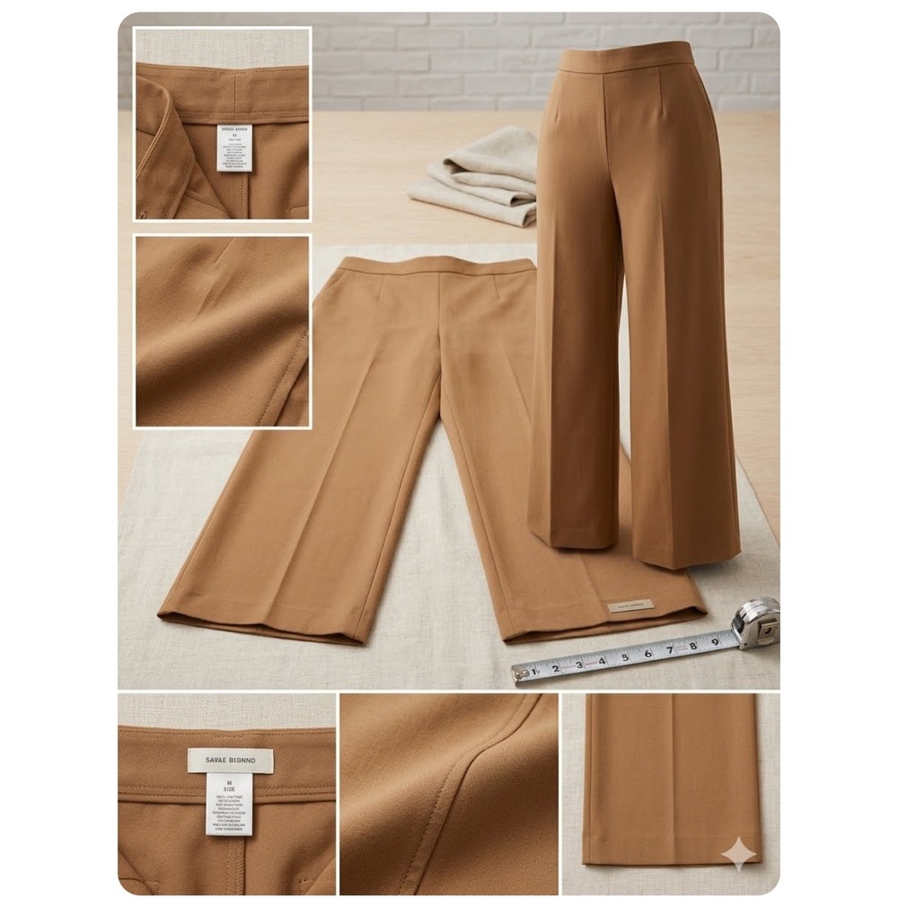 Sag Harbor‎ Stretch Womens Camel Tan Pull On Straight Leg Dress Pants Size 12